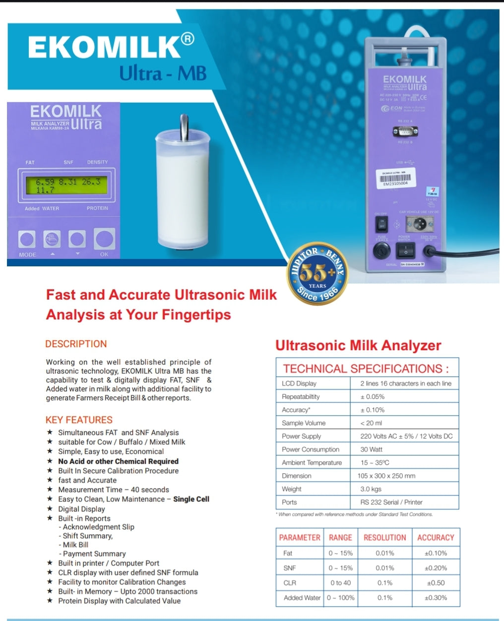 EKOMILK analyzer